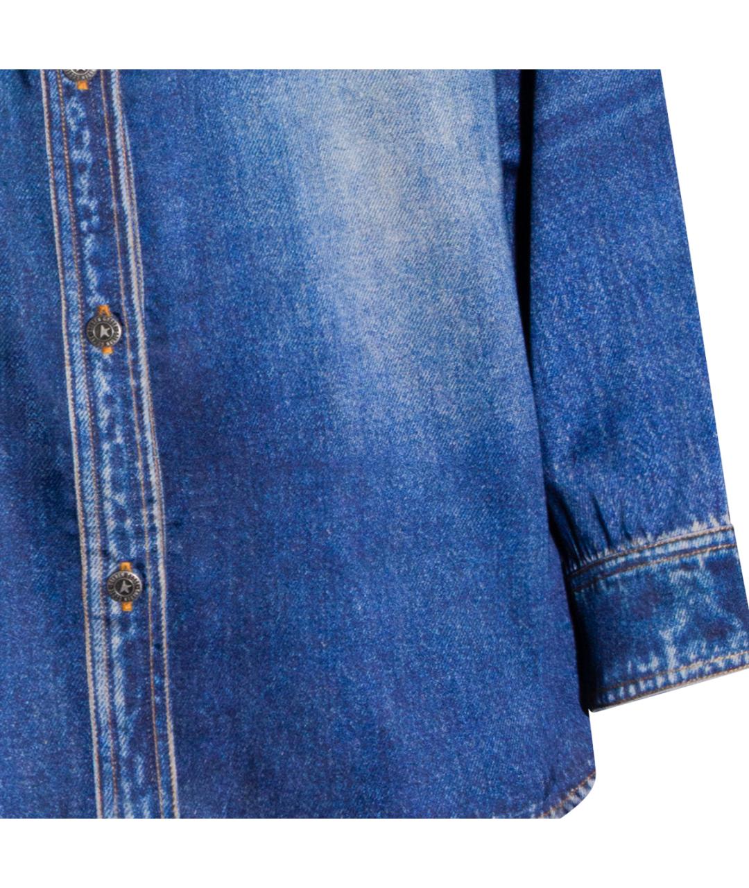 GOLDEN GOOSE DELUXE BRAND Синяя полиэстеровая рубашка, фото 4