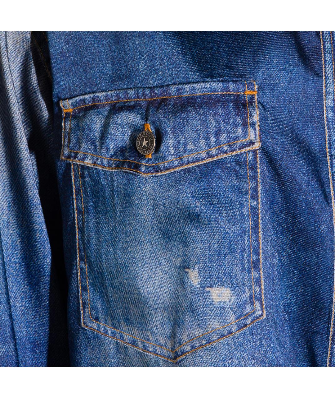 GOLDEN GOOSE DELUXE BRAND Синяя полиэстеровая рубашка, фото 3