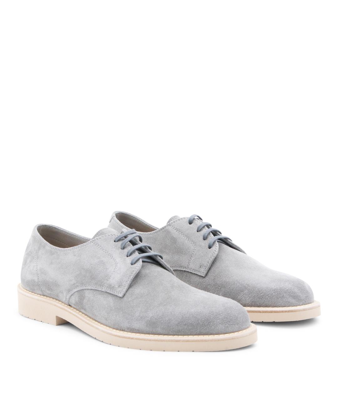 BRUNELLO CUCINELLI Серые замшевые туфли, фото 2