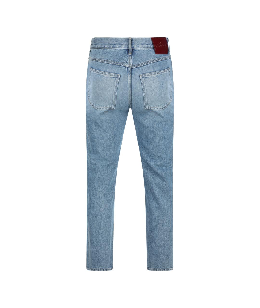 GUCCI Синие хлопковые прямые джинсы, фото 2