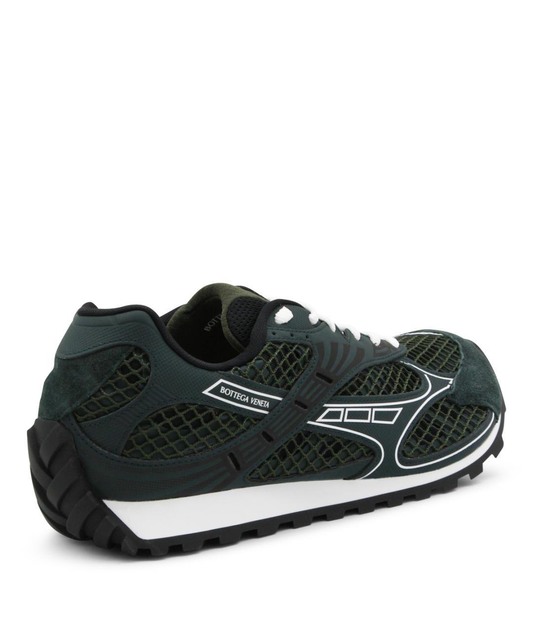 BOTTEGA VENETA Зеленые текстильные низкие кроссовки / кеды, фото 3