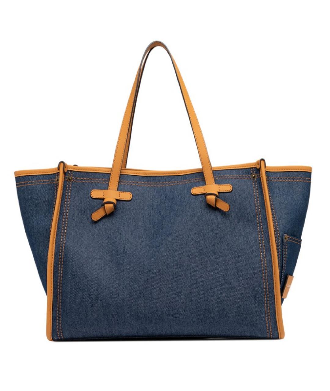 Gianni Chiarini Синяя кожаная сумка тоут, фото 3