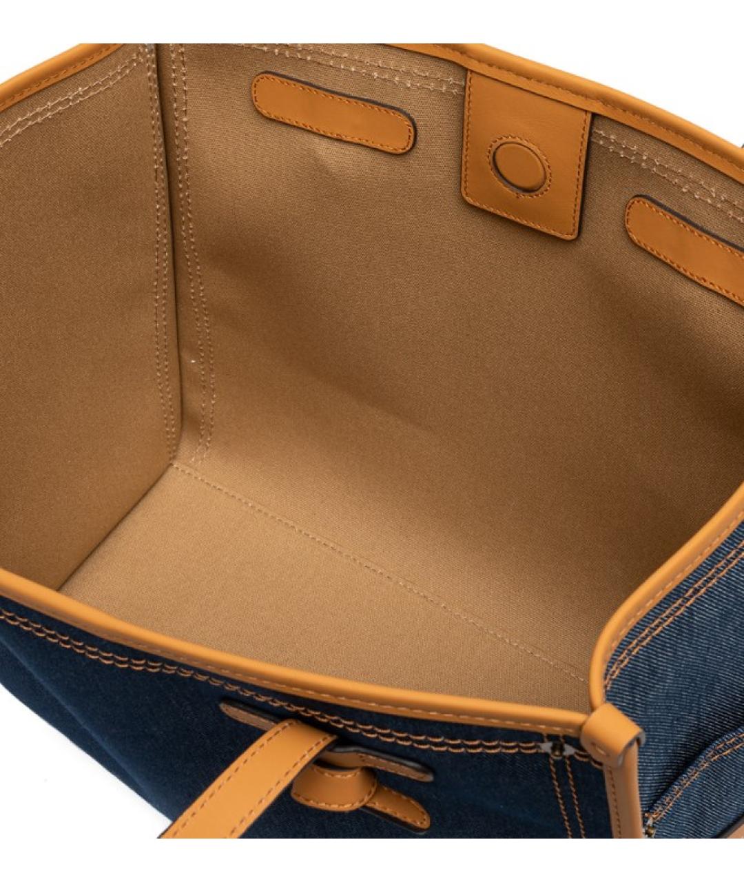 Gianni Chiarini Синяя кожаная сумка тоут, фото 4