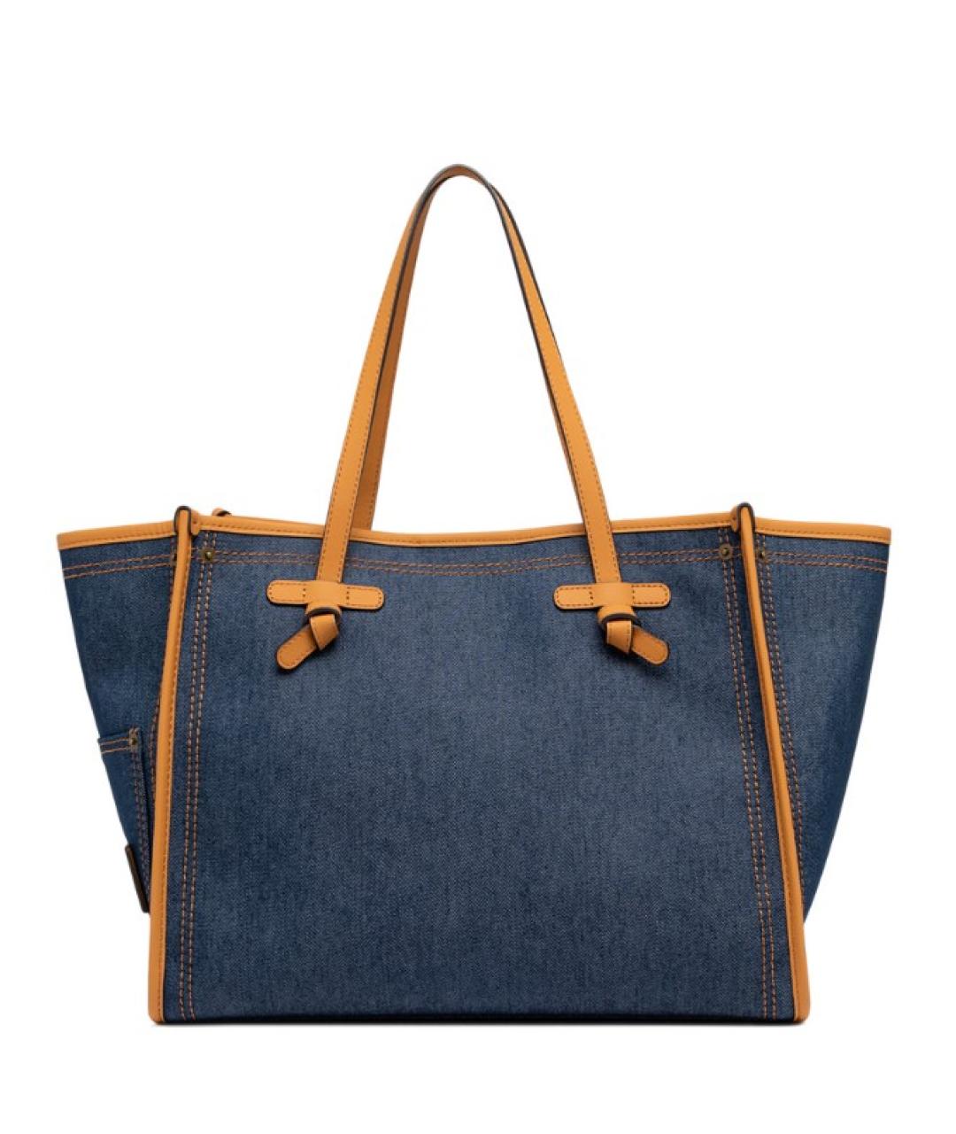 Gianni Chiarini Синяя кожаная сумка тоут, фото 1