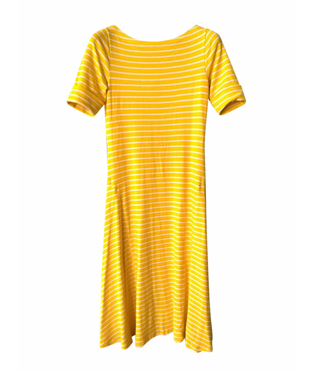 RALPH LAUREN Желтое хлопко-эластановое повседневное платье, фото 1