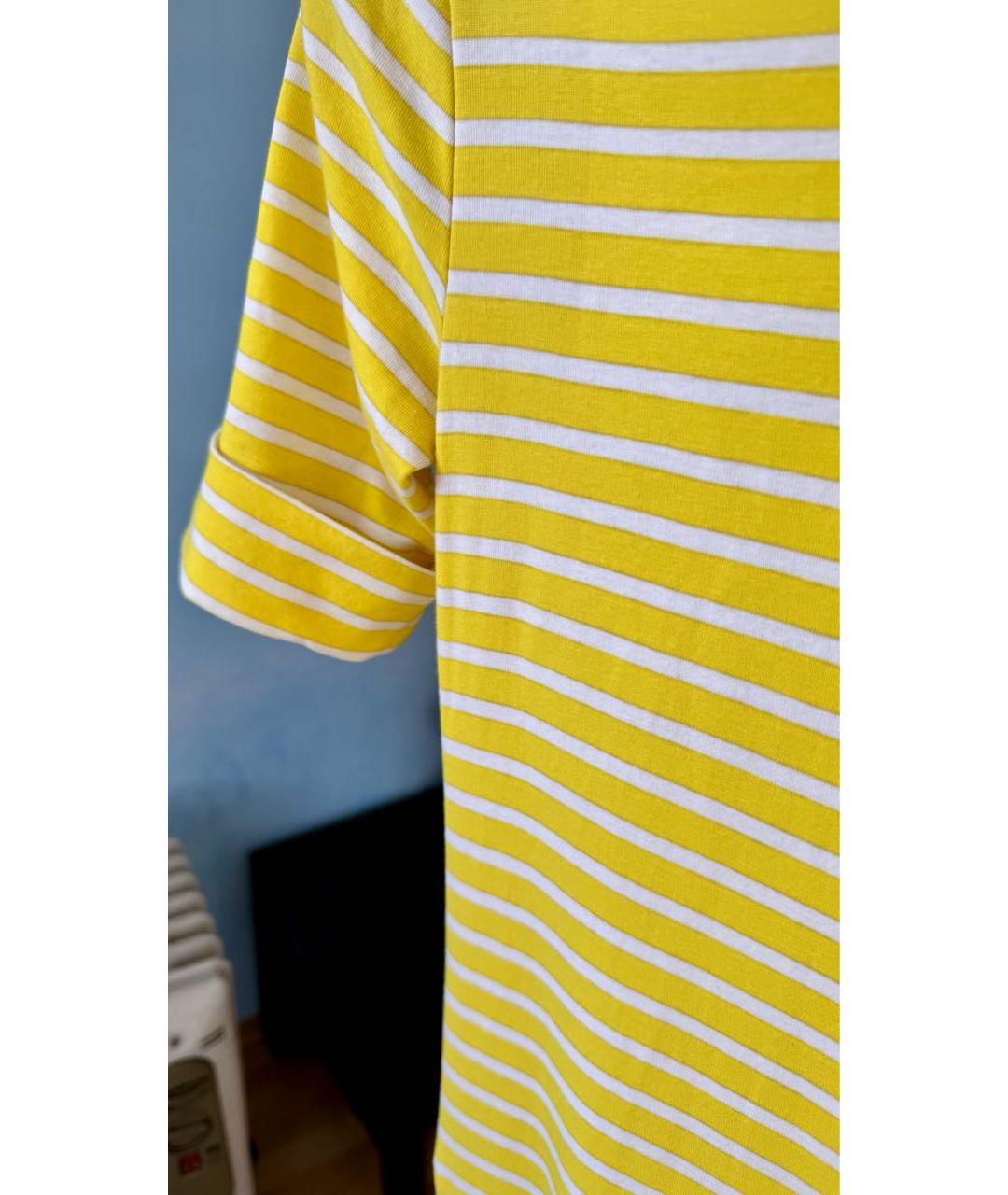 RALPH LAUREN Желтое хлопко-эластановое повседневное платье, фото 8