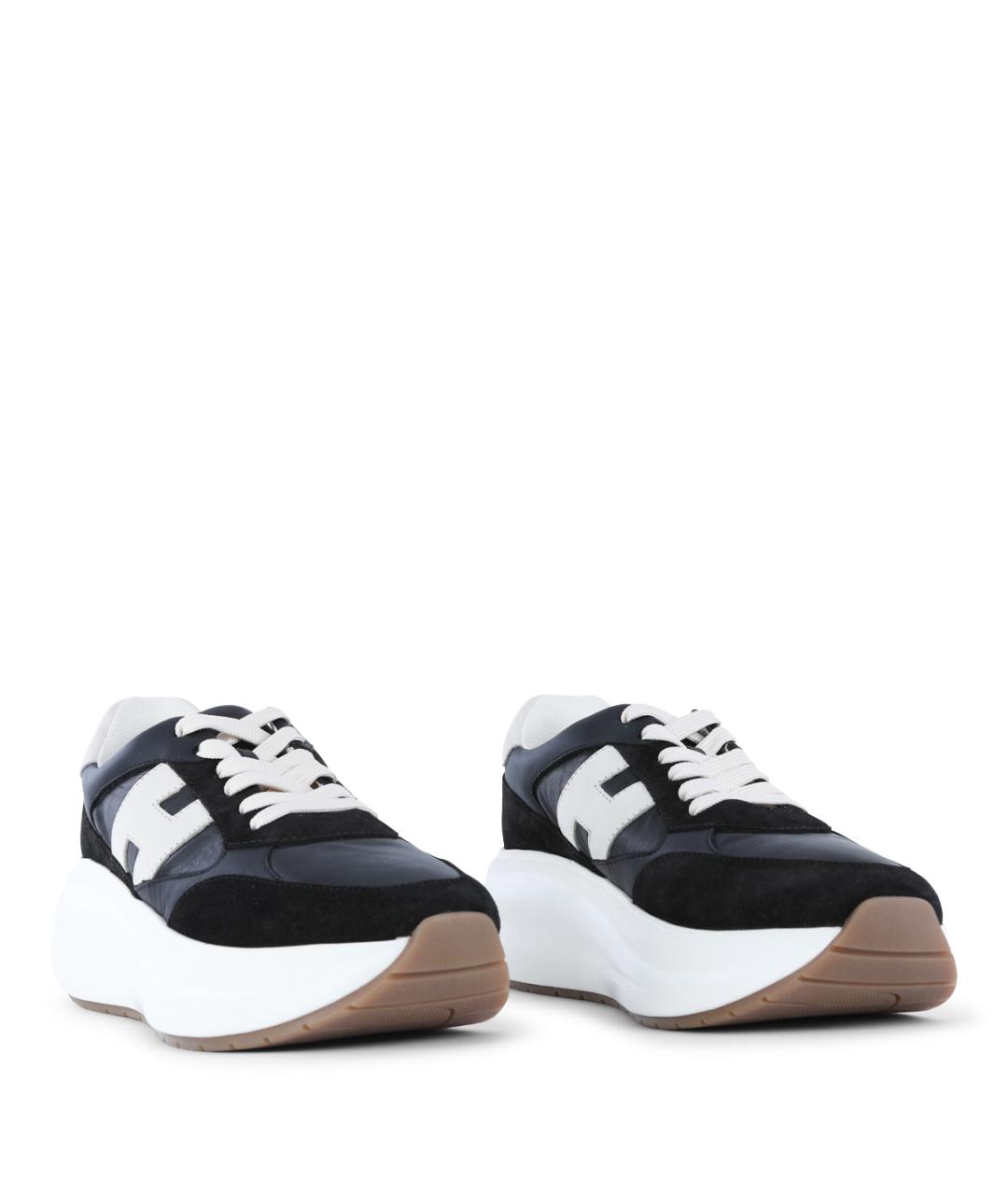 HOGAN Черные кожаные кроссовки, фото 2