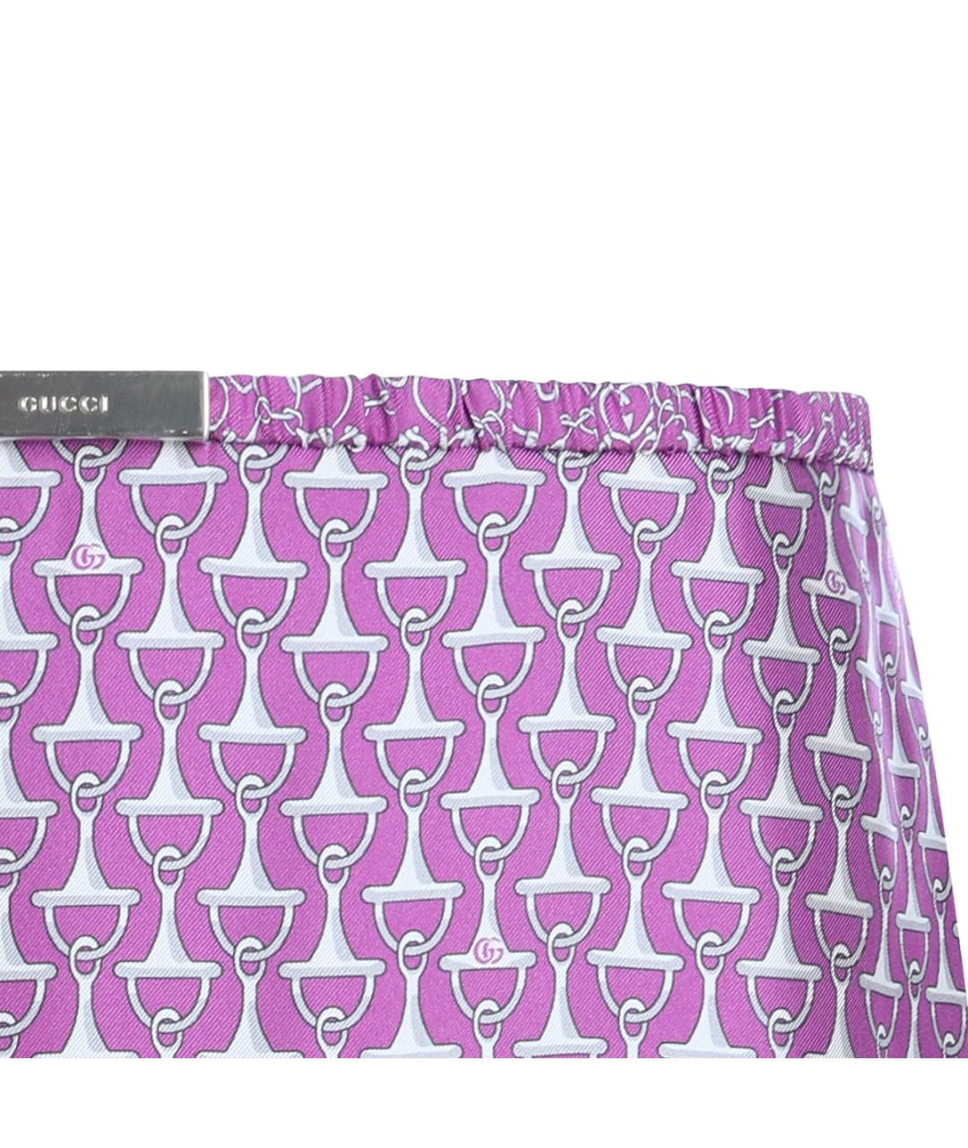 GUCCI Фиолетовая шелковая юбка миди, фото 3