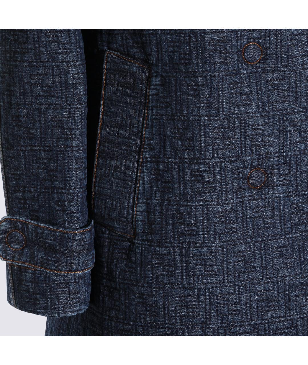 FENDI Синее хлопковое пальто, фото 4