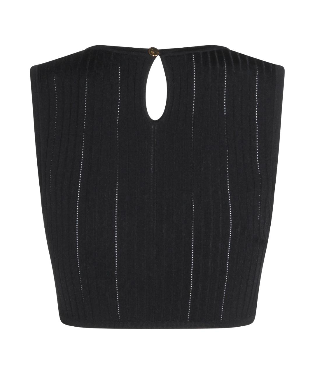 ELISABETTA FRANCHI Черная вискозная майка, фото 2