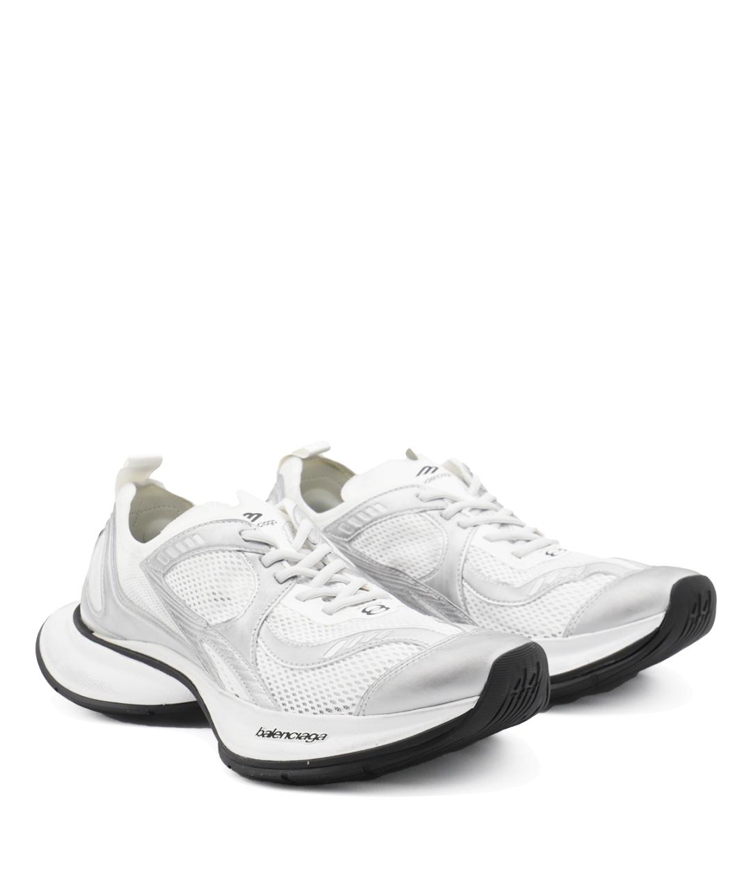 BALENCIAGA Белые текстильные низкие кроссовки / кеды, фото 3