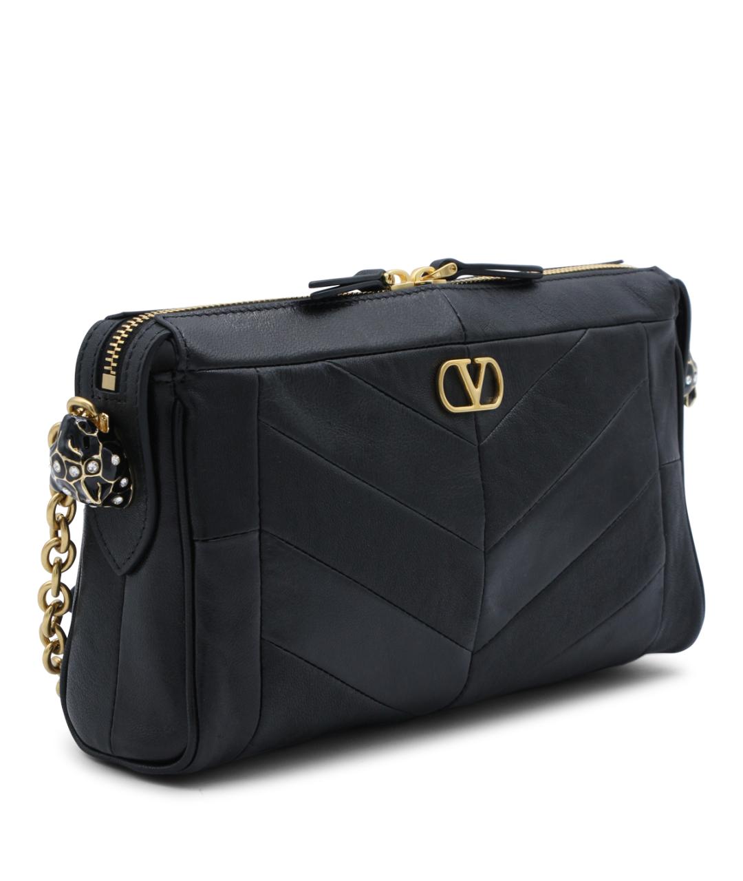 VALENTINO Черная кожаная сумка через плечо, фото 2