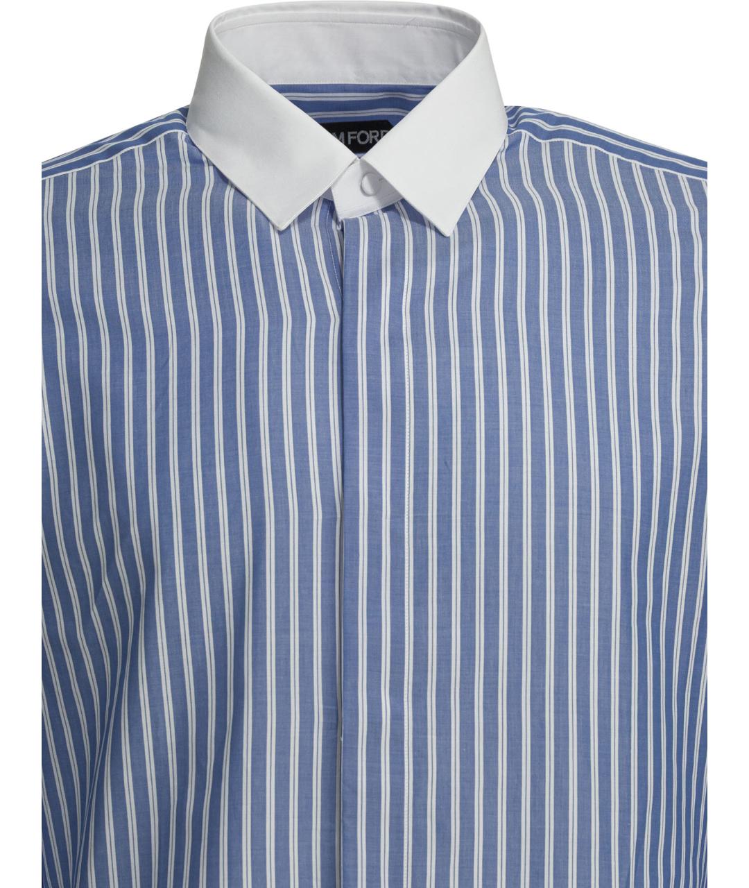 TOM FORD Голубая хлопковая кэжуал рубашка, фото 3