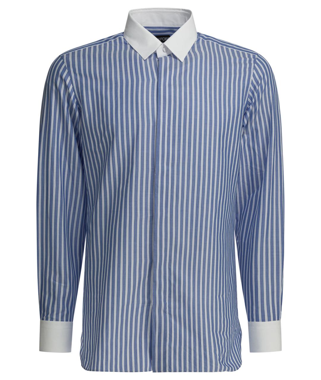 TOM FORD Голубая хлопковая кэжуал рубашка, фото 1