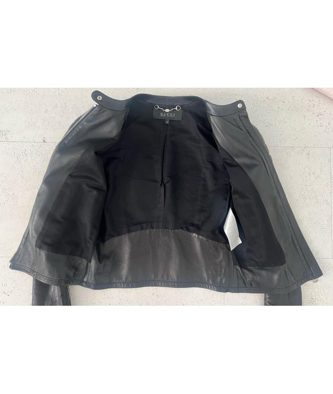 GUCCI Черная кожаная куртка, фото 5