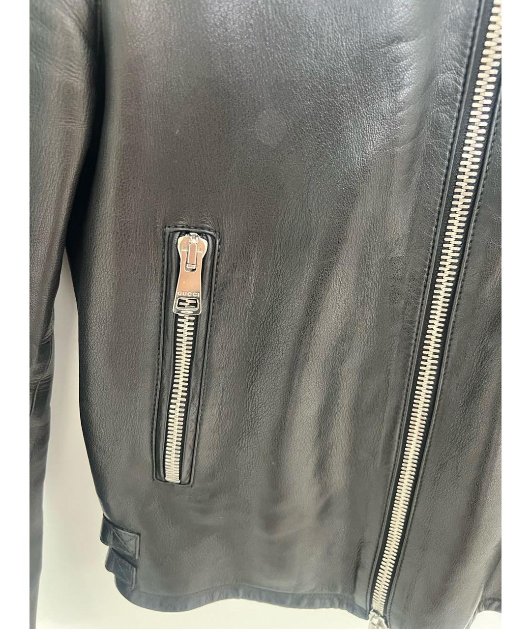 GUCCI Черная кожаная куртка, фото 7