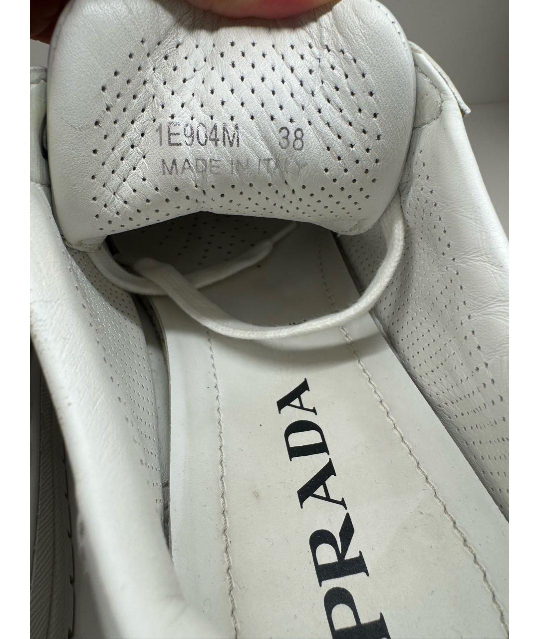 PRADA Белые кожаные кеды, фото 6