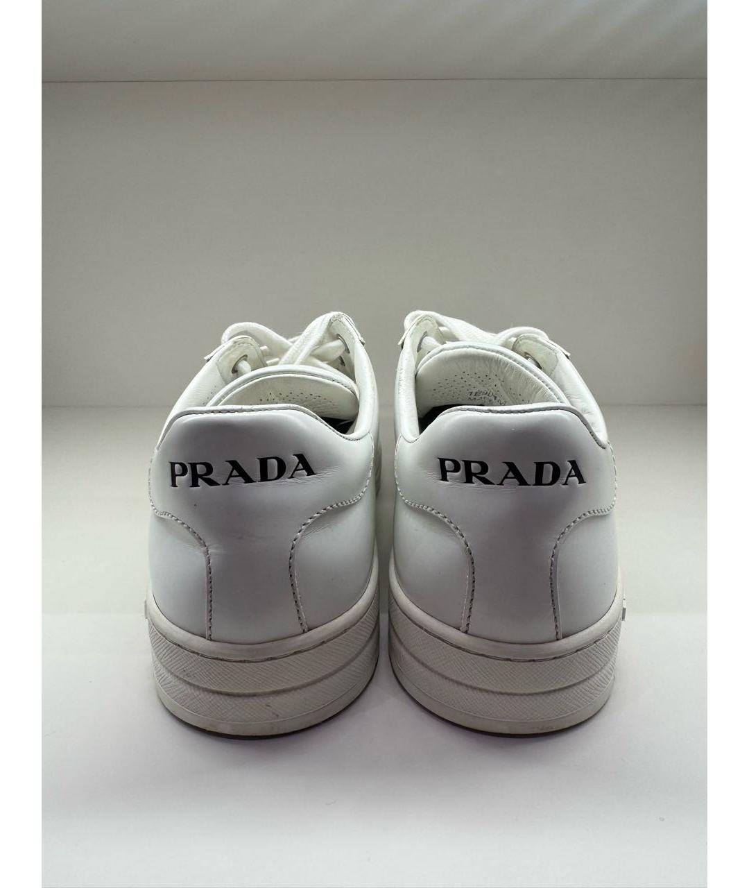 PRADA Белые кожаные кеды, фото 4