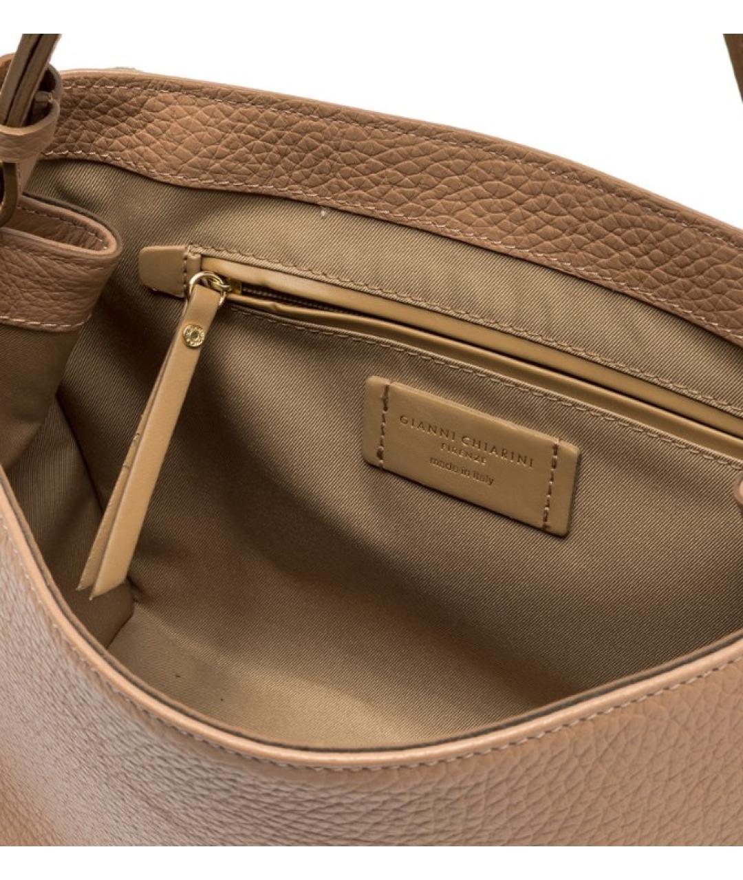 Gianni Chiarini Бежевая кожаная сумка тоут, фото 4