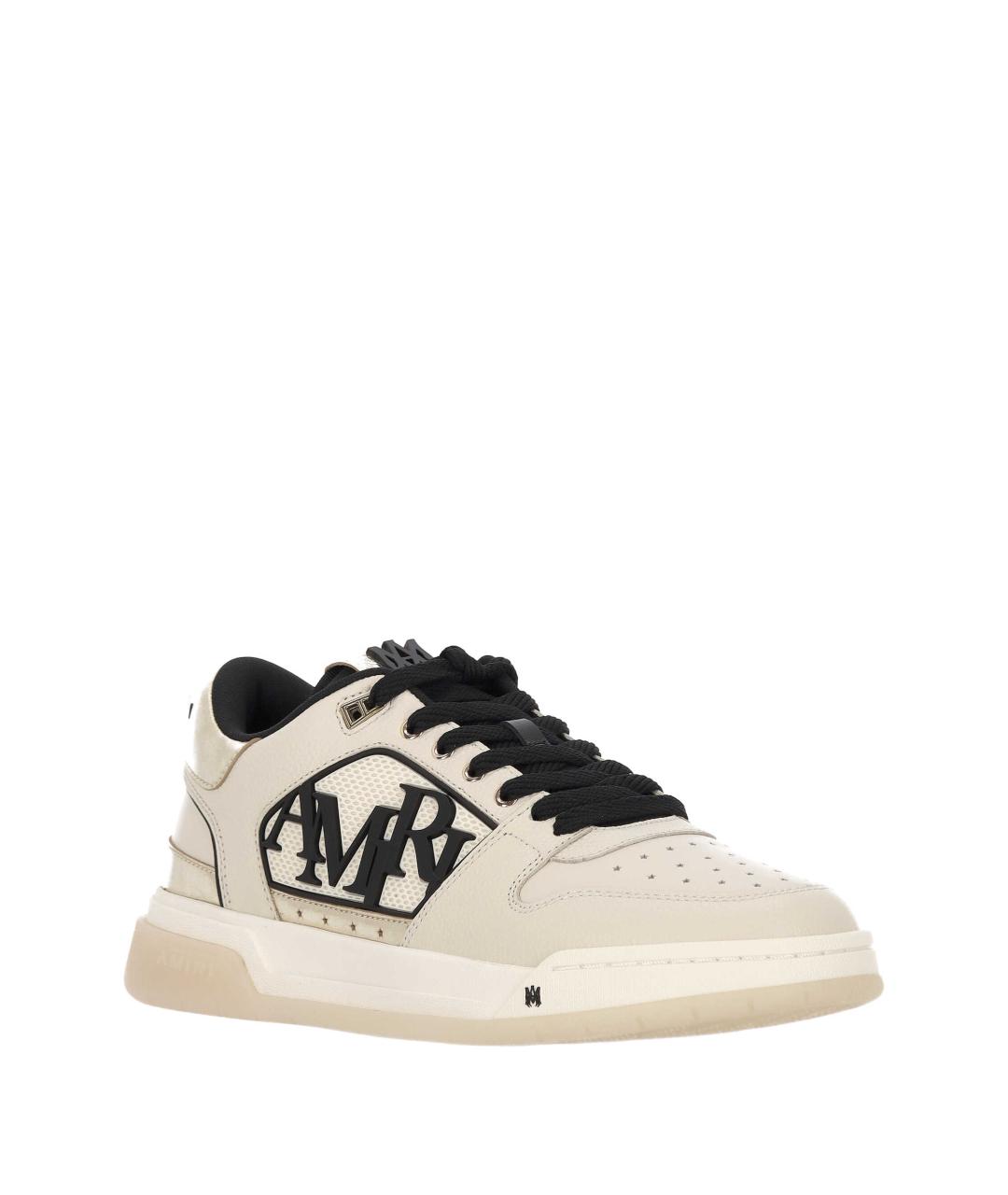 AMIRI Бежевые кожаные низкие кроссовки / кеды, фото 2