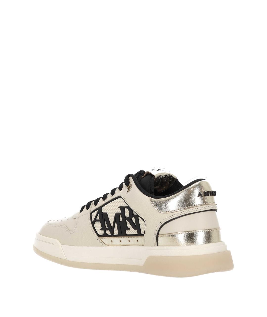 AMIRI Бежевые кожаные низкие кроссовки / кеды, фото 3