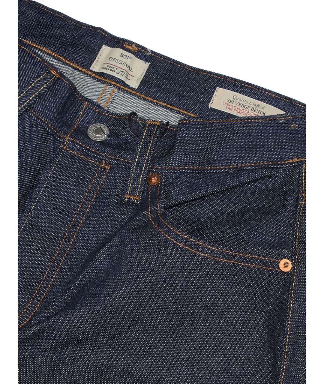 LEVI'S Синие хлопковые прямые джинсы, фото 2