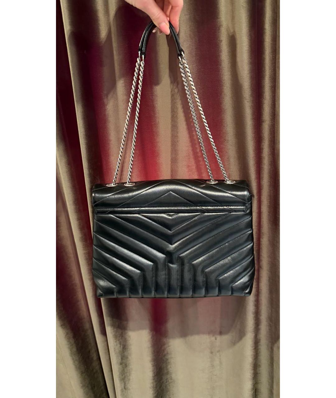 SAINT LAURENT Черная кожаная сумка через плечо, фото 3