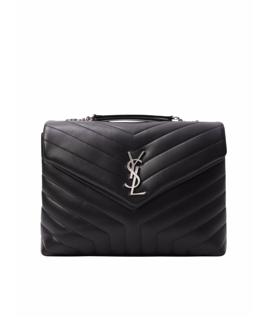 SAINT LAURENT Черная кожаная сумка через плечо, фото 1