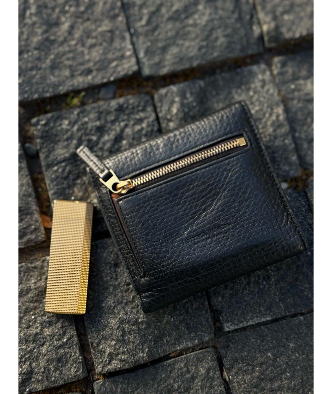 BOTTEGA VENETA Черный кожаный кошелек, фото 5