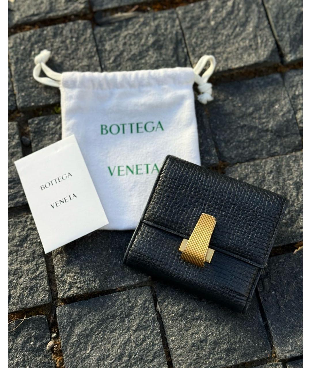 BOTTEGA VENETA Черный кожаный кошелек, фото 2