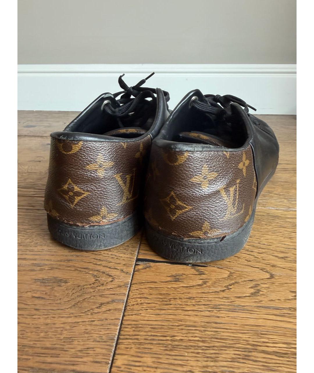 LOUIS VUITTON Черные кожаные низкие кроссовки / кеды, фото 4