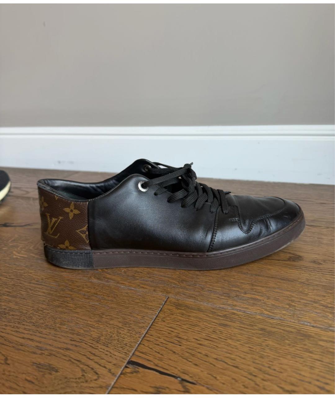 LOUIS VUITTON Черные кожаные низкие кроссовки / кеды, фото 5