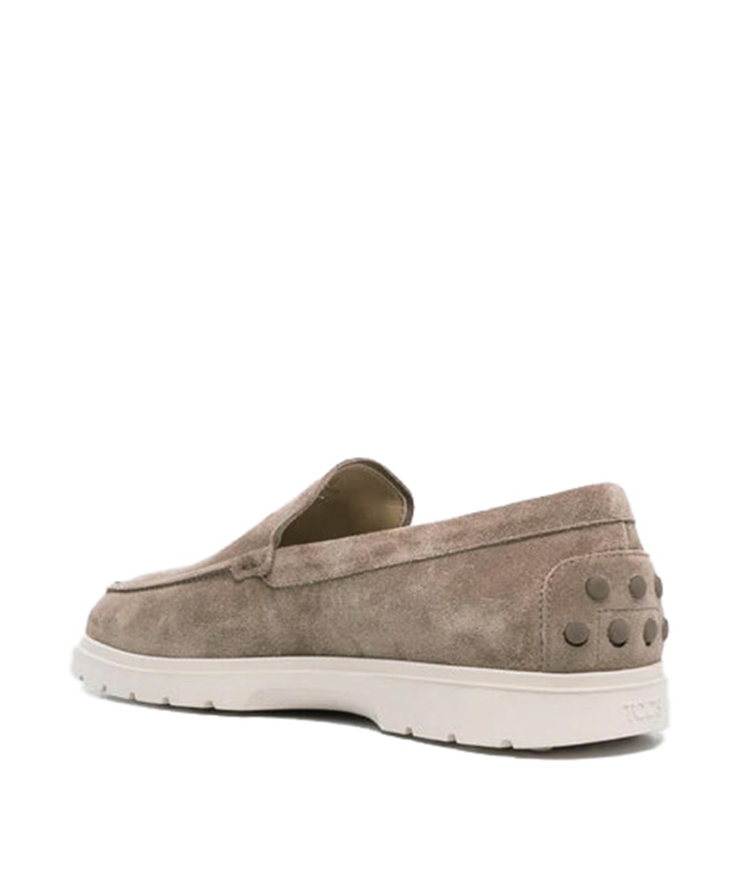 TOD'S Бежевые замшевые лоферы, фото 3