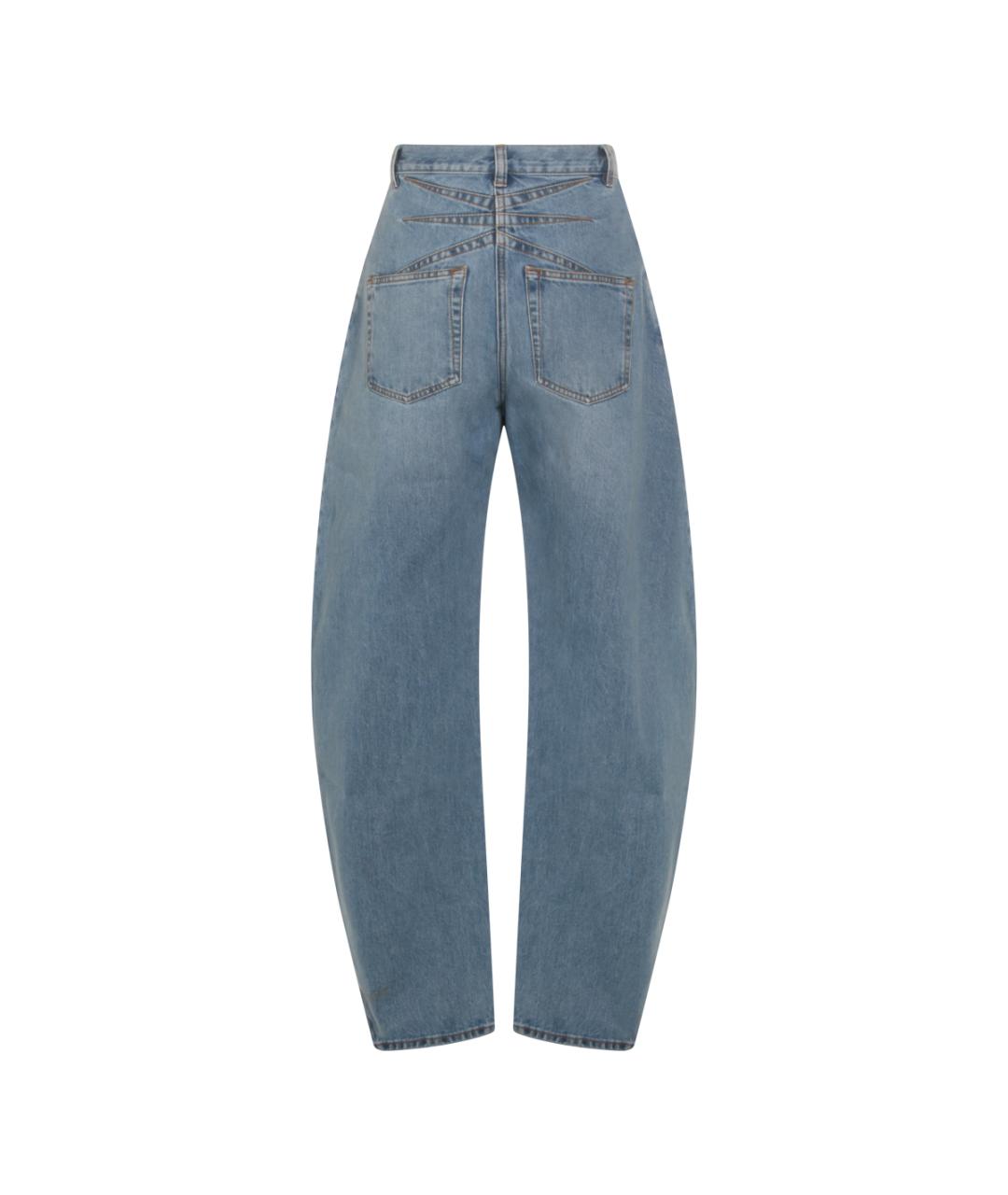 ALAIA Голубые хлопковые прямые джинсы, фото 2