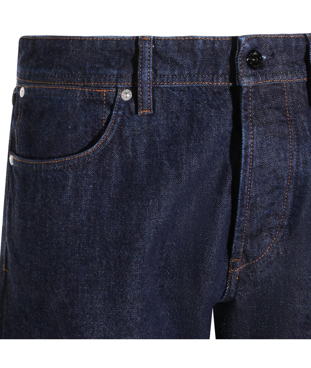 STONE ISLAND Синие хлопковые прямые джинсы, фото 3