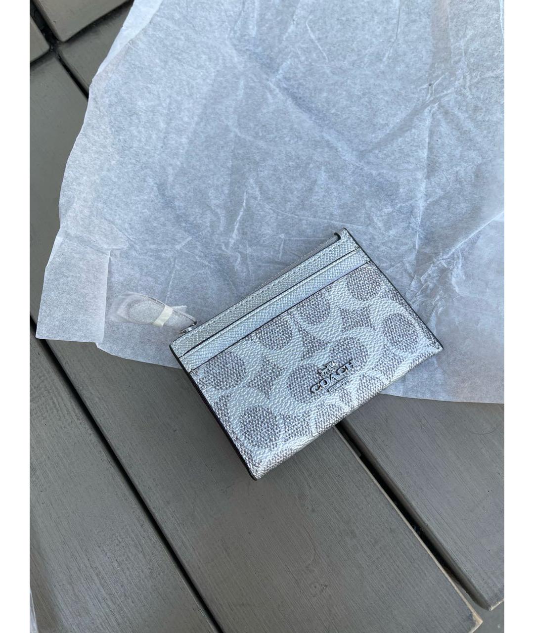 COACH Серебрянный кожаный кардхолдер, фото 2