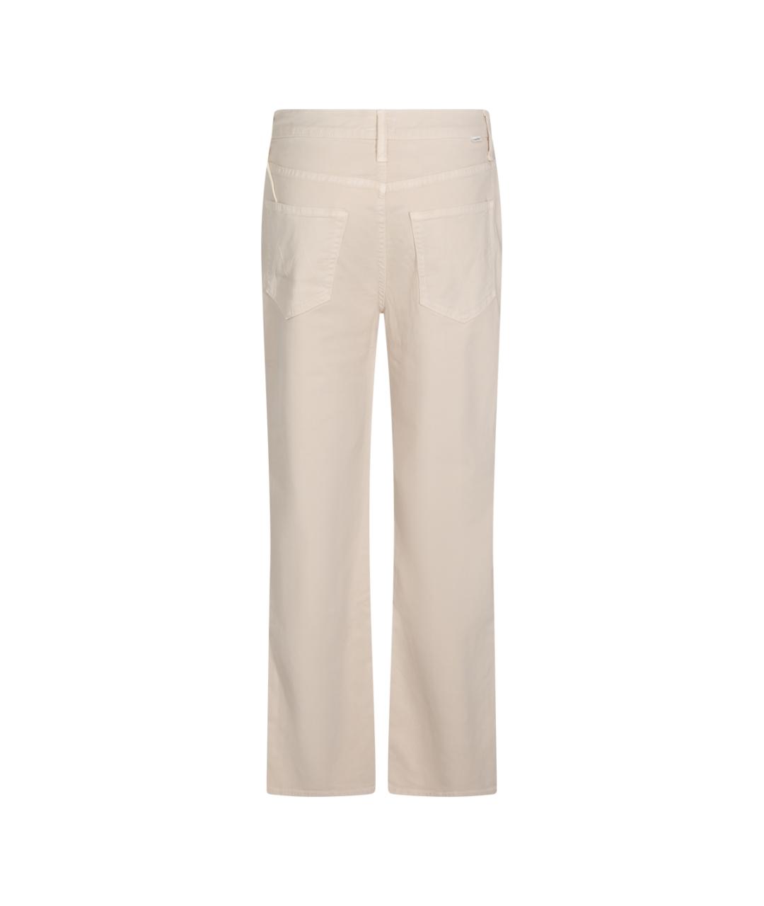 MOTHER Бежевые хлопковые прямые джинсы, фото 2