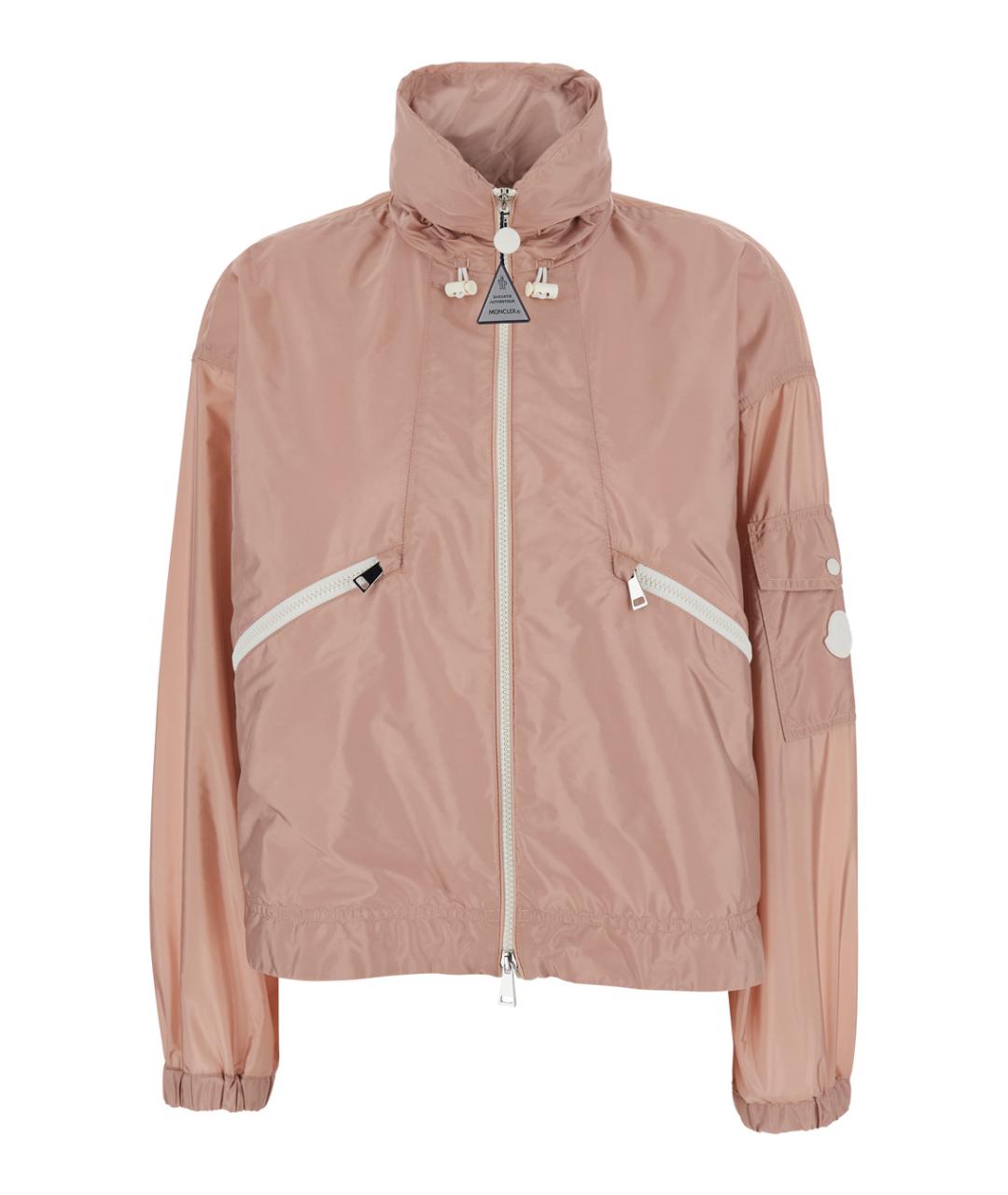 MONCLER Розовая полиамидовая куртка, фото 1