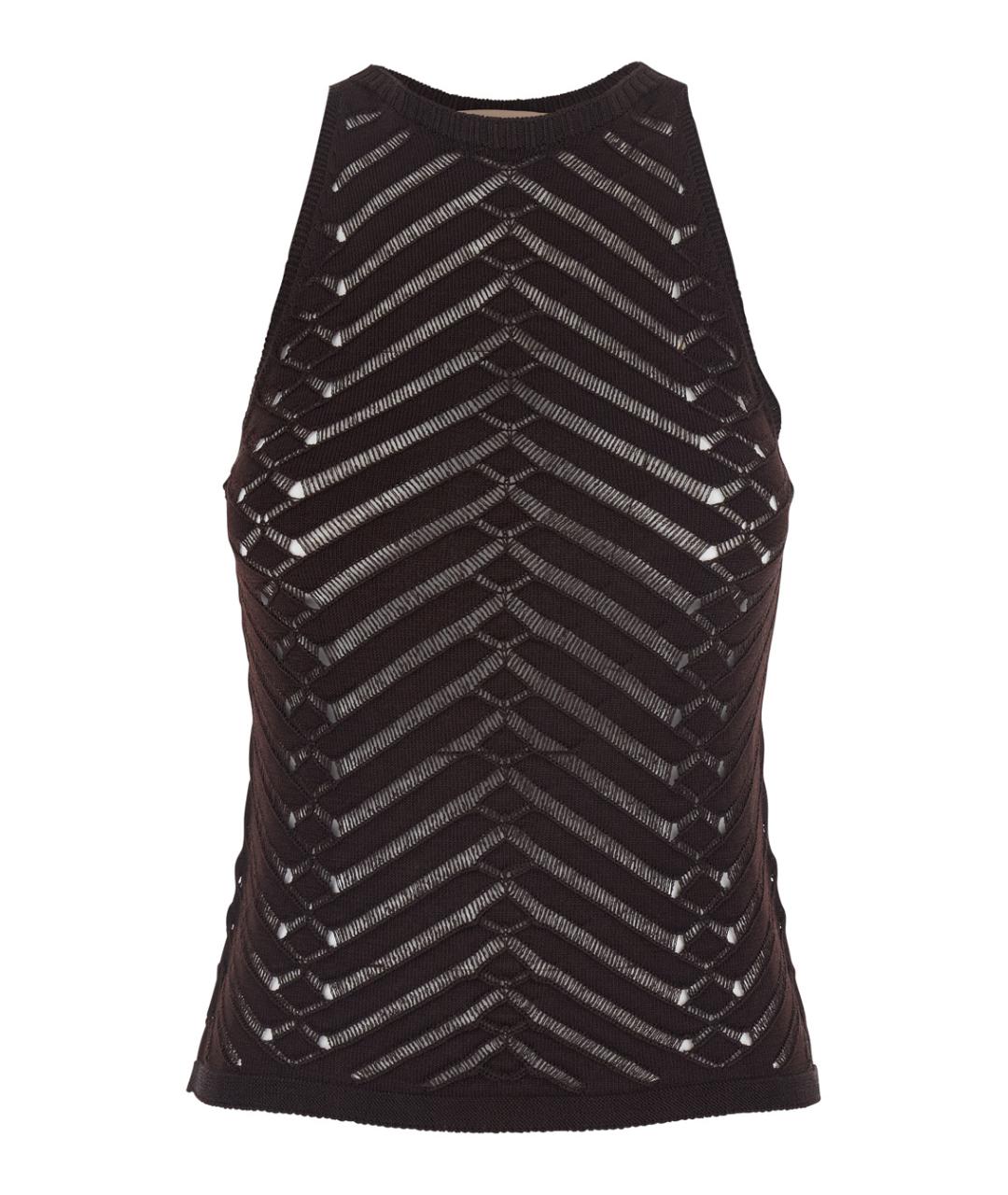 TWIN-SET Коричневая вискозная майка, фото 1