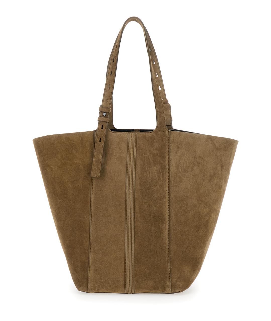 GOLDEN GOOSE DELUXE BRAND Зеленая замшевая сумка тоут, фото 2