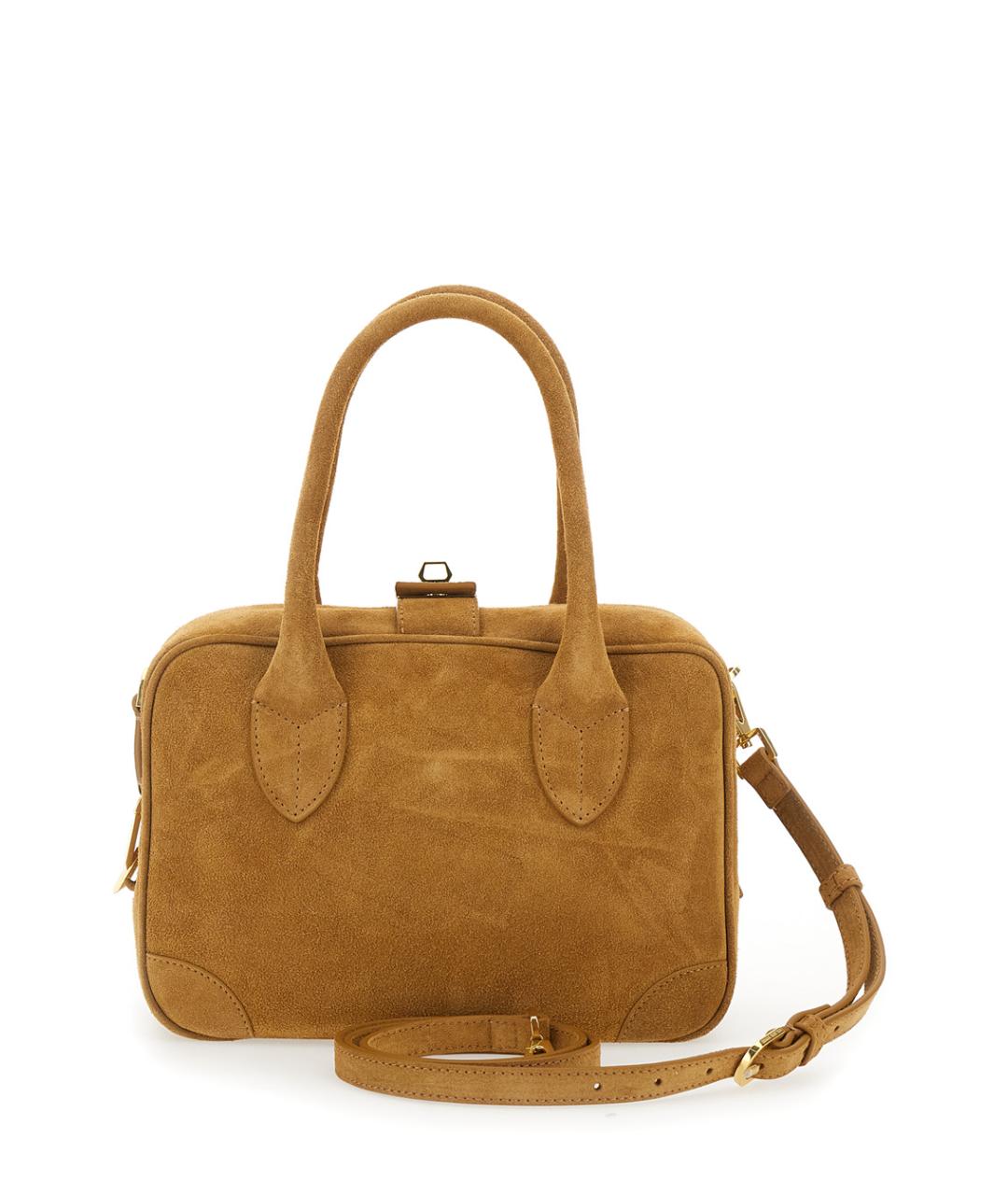 GOLDEN GOOSE DELUXE BRAND Коричневая замшевая сумка тоут, фото 2