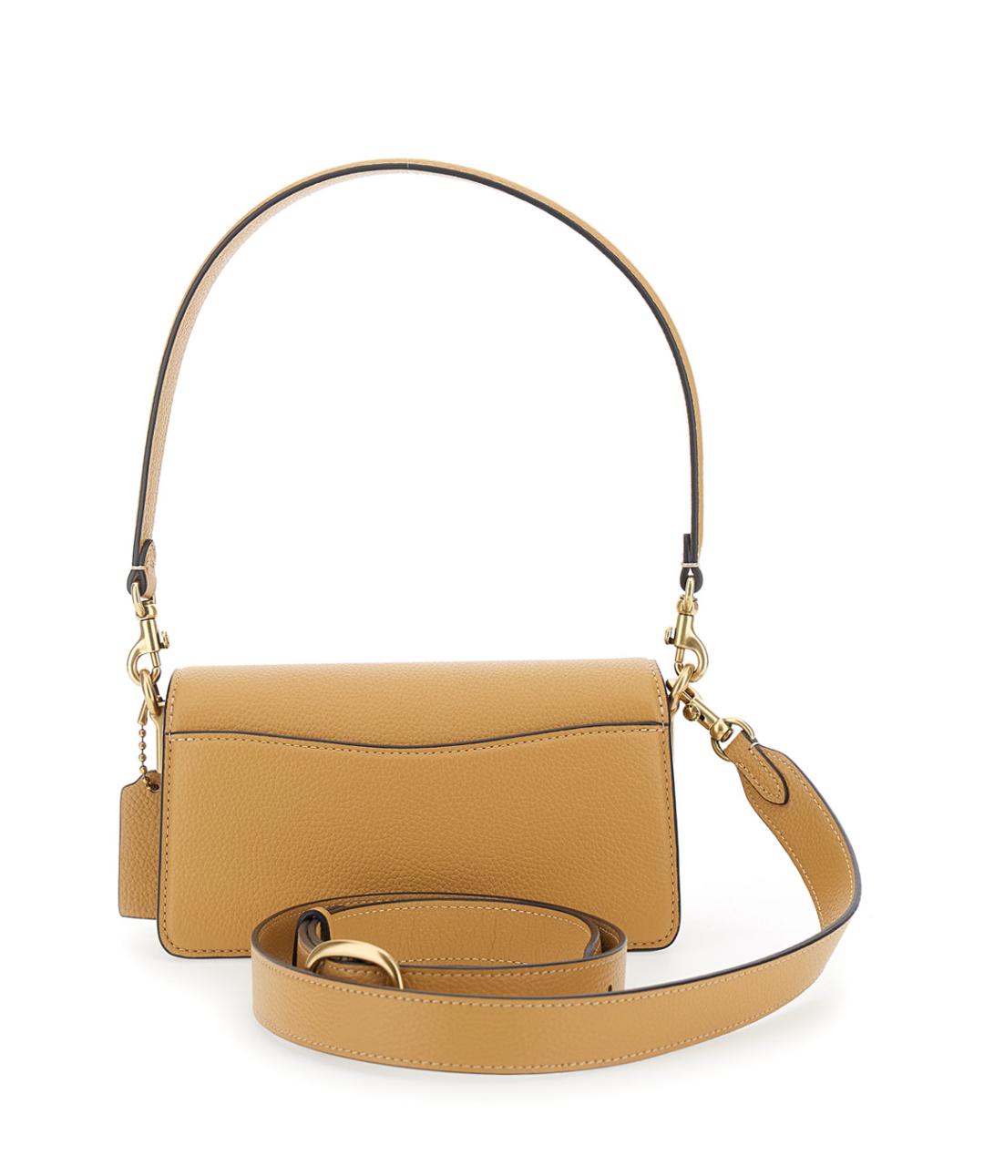 COACH Желтая кожаная сумка через плечо, фото 2