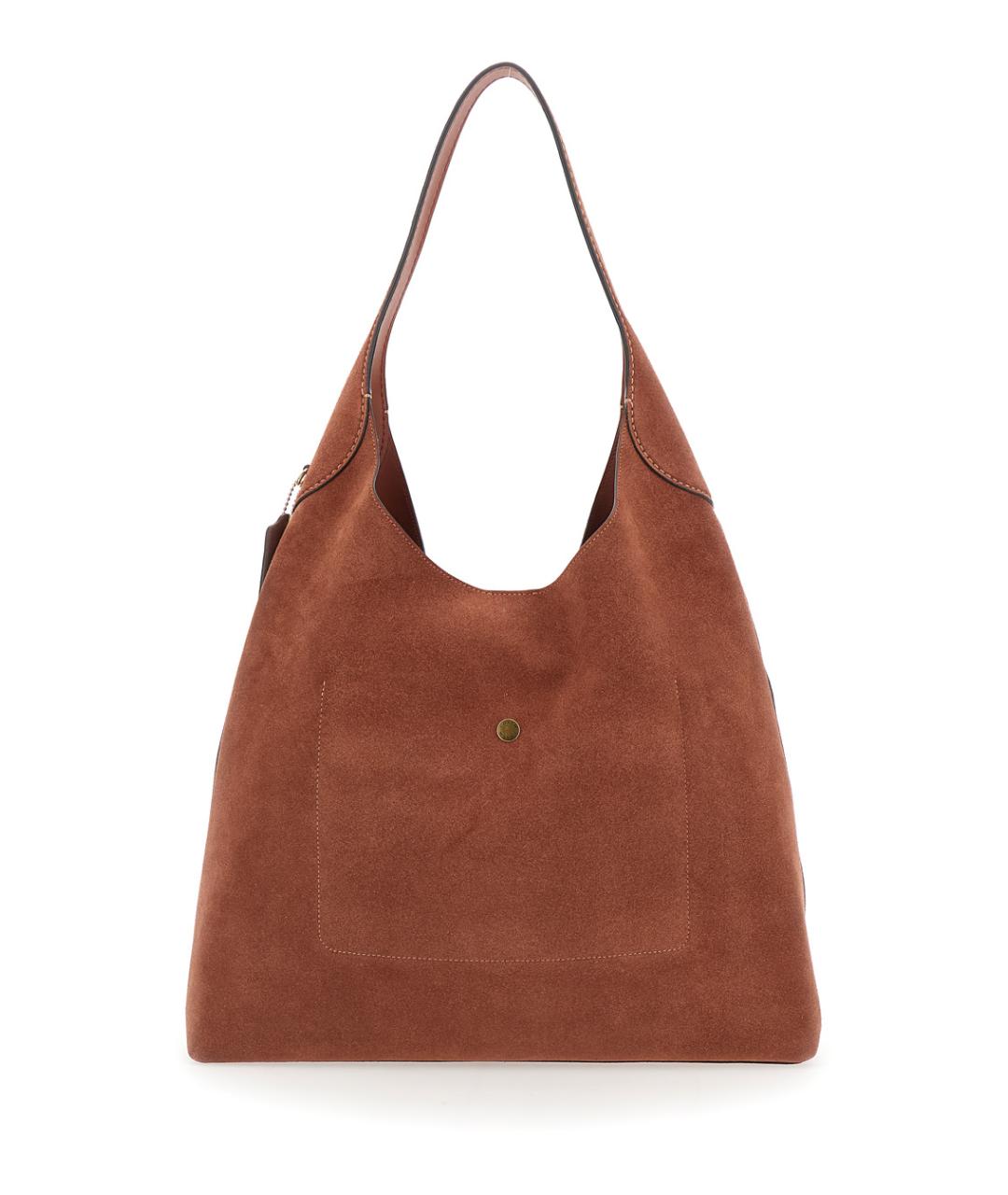 COACH Коричневая кожаная сумка через плечо, фото 2