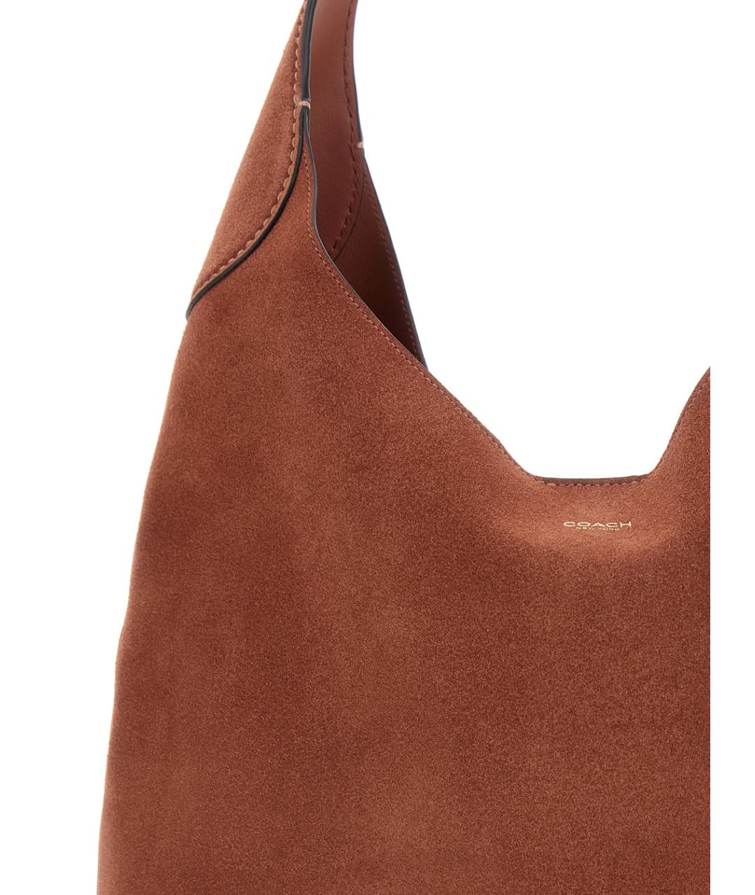 COACH Коричневая кожаная сумка через плечо, фото 3