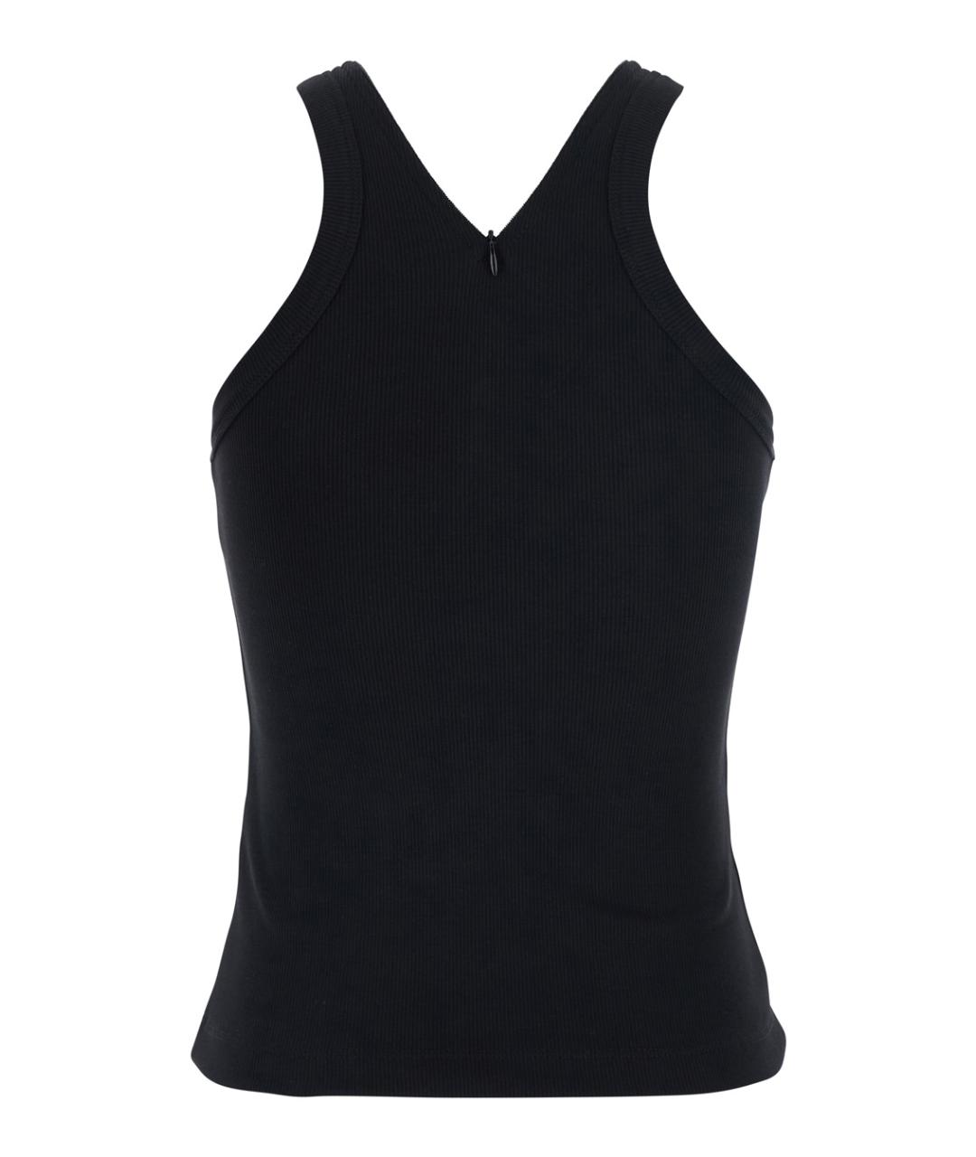 PINKO Черная хлопковая майка, фото 2