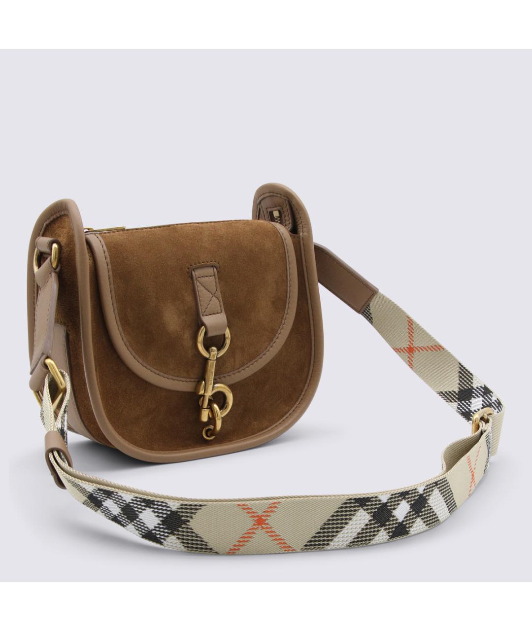 BURBERRY Коричневая замшевая сумка через плечо, фото 4