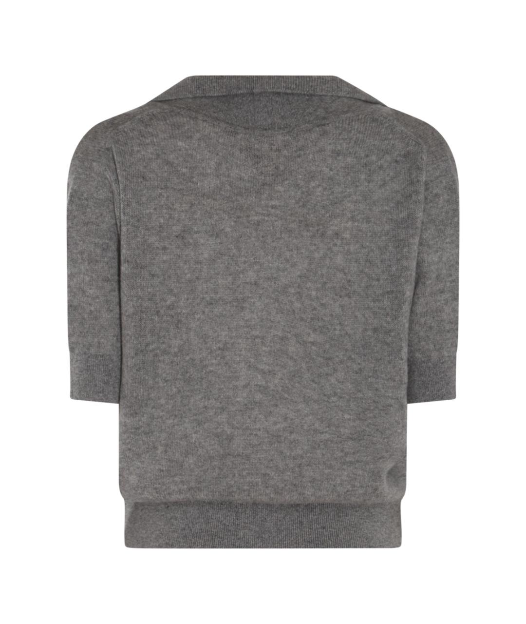 KHAITE Серая кашемировая футболка, фото 2