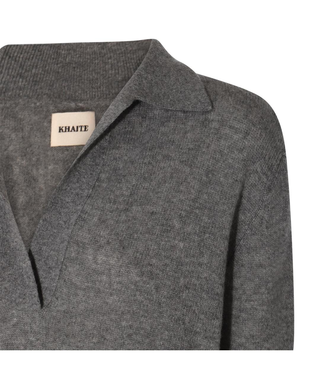 KHAITE Серая кашемировая футболка, фото 3