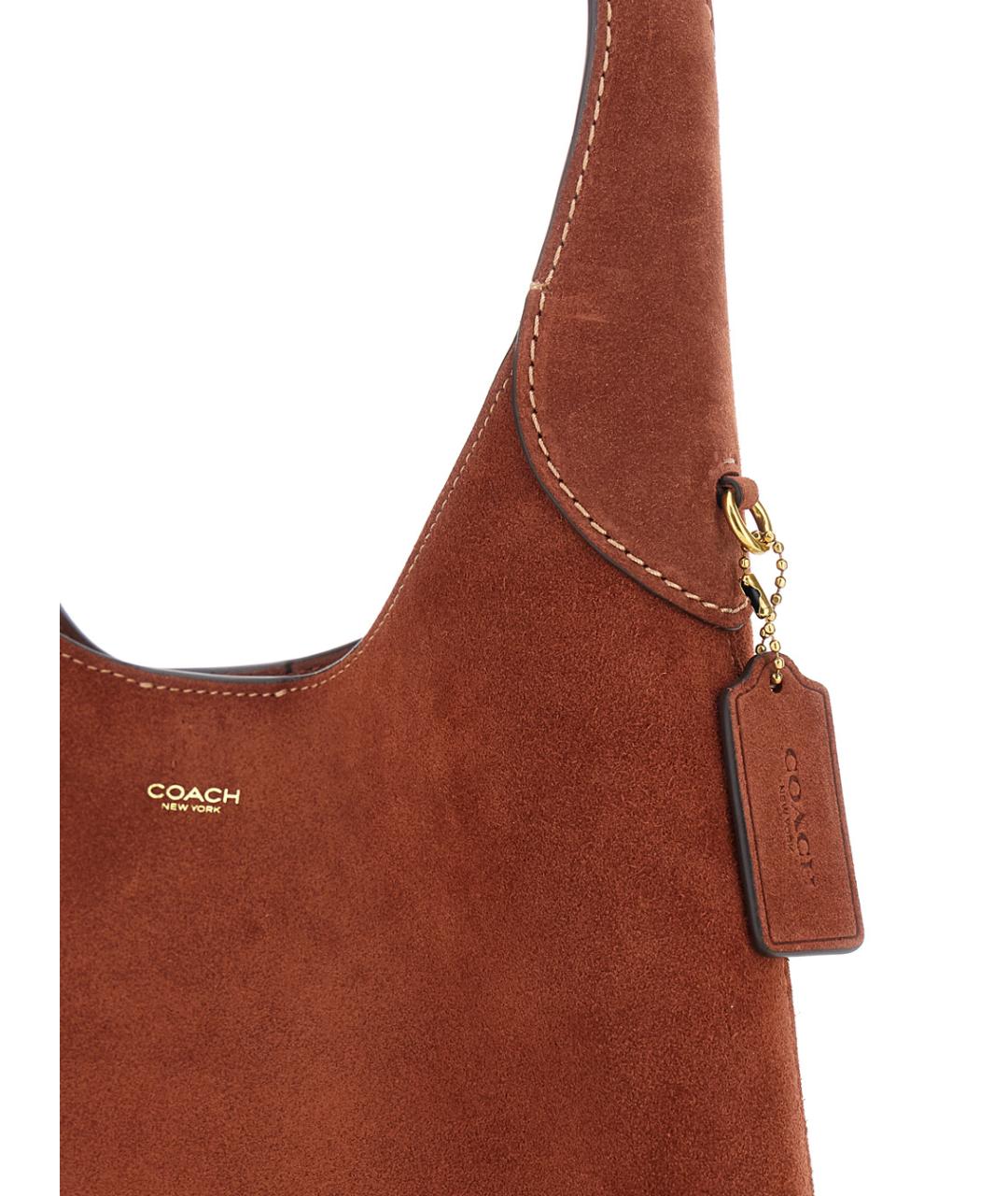 COACH Коричневая замшевая сумка через плечо, фото 3