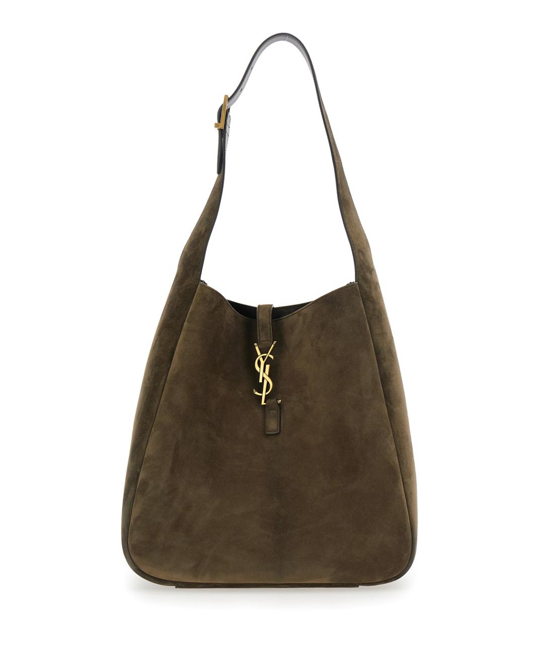 SAINT LAURENT Зеленая замшевая сумка через плечо, фото 1